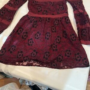For Love And Lemons Deep Red Lace Dress